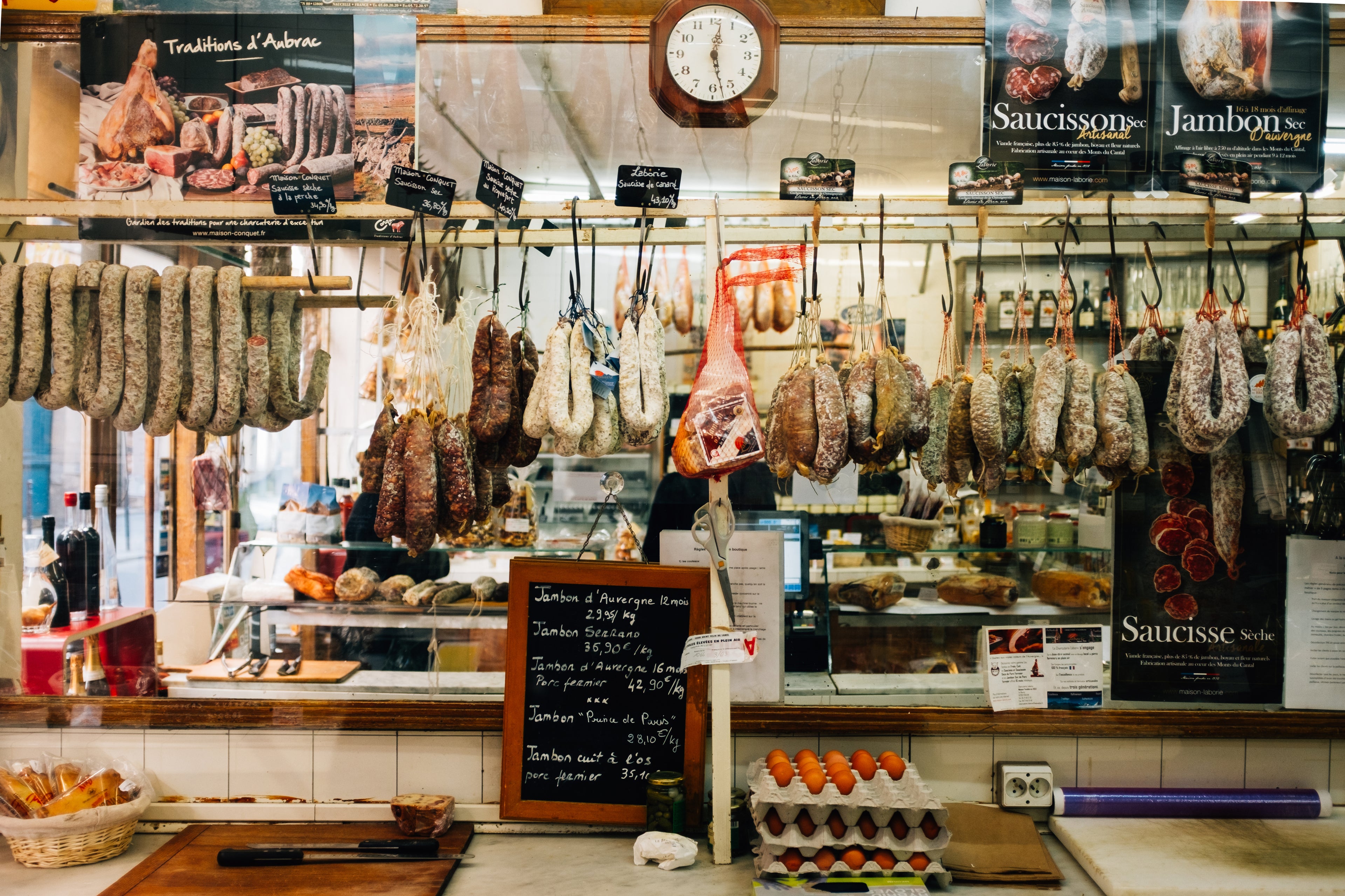 The store front for an butcher's shop